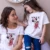 Tees Women T Shirt Minnie Mouse Print T-shirt Casual White Short Sleeve Baby Girls Tops Summer Brand Family Matching Clothes