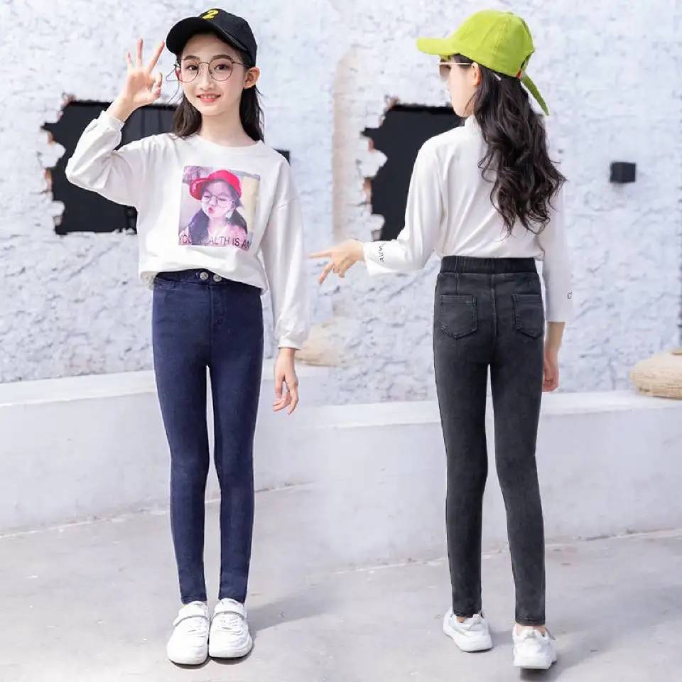 Новинка 2019 демисезонные детские брюки для маленьких девочек однотонные 3 -12 лет |