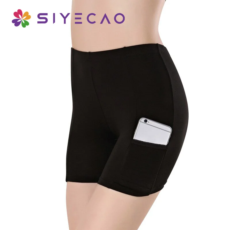New Women Soft Cotton Lace Seamless Safety Short Pants Summer Ladies Under Skirt Shorts Modal Comfort With Pockets Short Tights