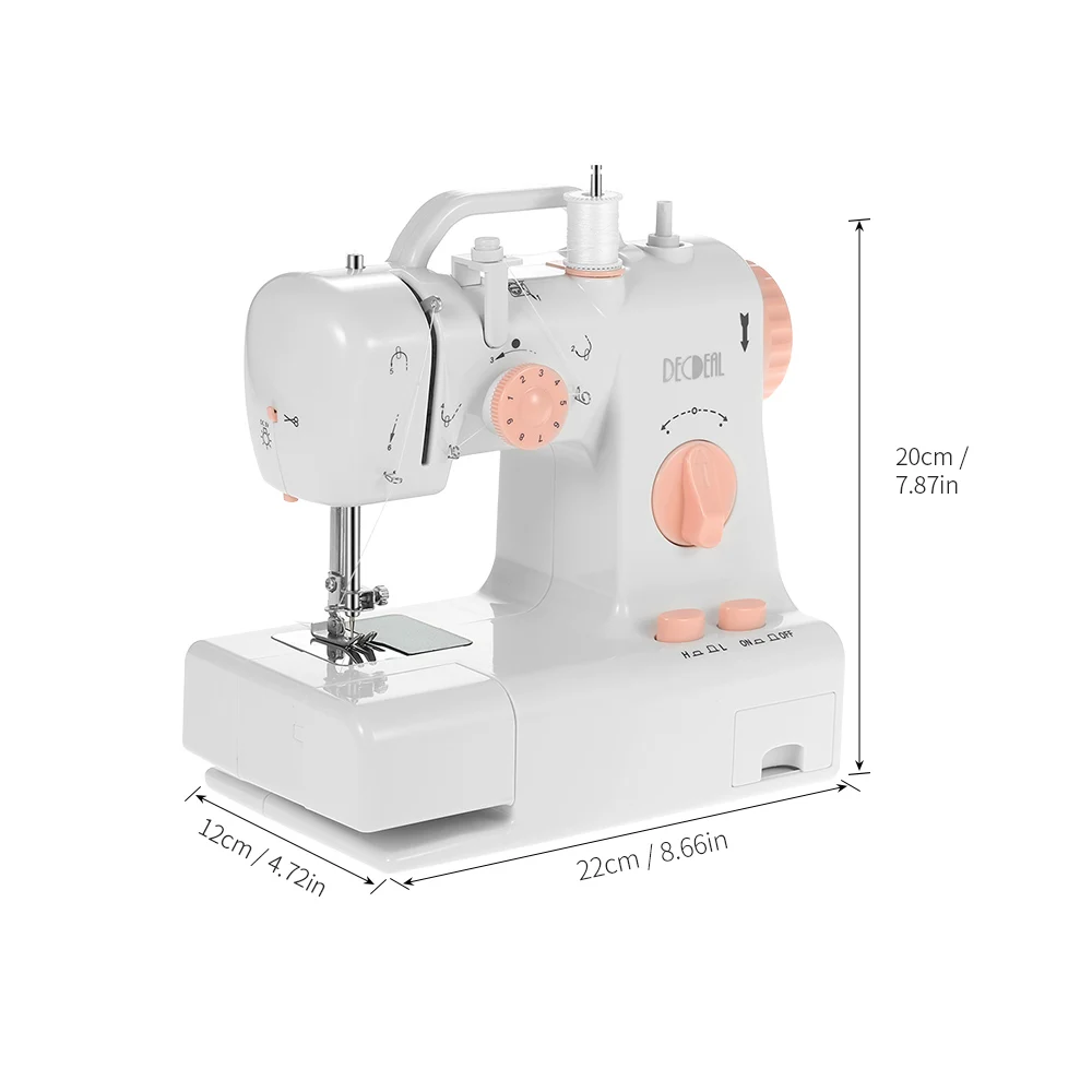 Электрическая швейная машина двойной скорости Мини DIY швейная машина со светодиодный светильник Автоматическая швейная машина для начинающих AC100-240V