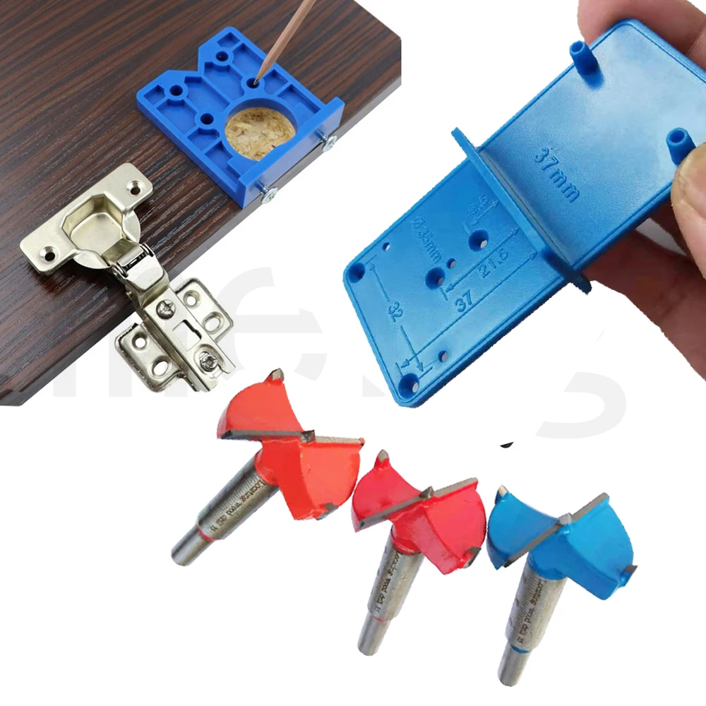 

35mm 40mm Hinge Hole Drilling Guide Locator Holeand drill bit opener template Door Cabinets DIY Tool For Woodworking tool