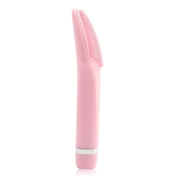 

Pink Facial Cleansing Brush Sonic Vibration Face Cleaner Silicone Deep Pore Cleaning Electric Waterproof Massage Soft