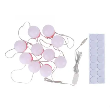 

Pocket Mirror 10 Bulbs Vanity LED Makeup Mirror Lights Flower Shaped Base Dimmable Bulb Fill Light String Makeup Mirror Lights