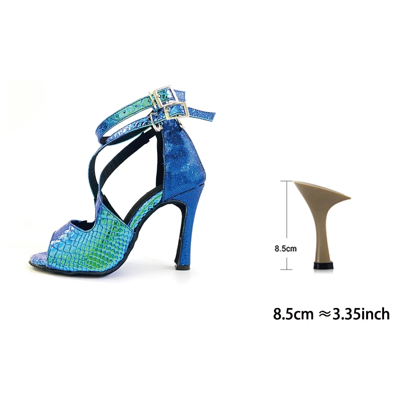 DS Women's Customized Heel Demin Latin Shoes Ballroom Dance Shoes – Dancing GaGa