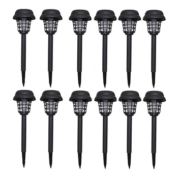 

12Pcs Solar Mosquito Killer Mosquito Trap Household Waterproof Courtyard Garden Mosquito Repellent Lamp