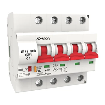 

Circuit breaker 4P WiFi Intelligent Circuit Breaker with Energy Monitoring and Meter Function Works with Alexa and Google home