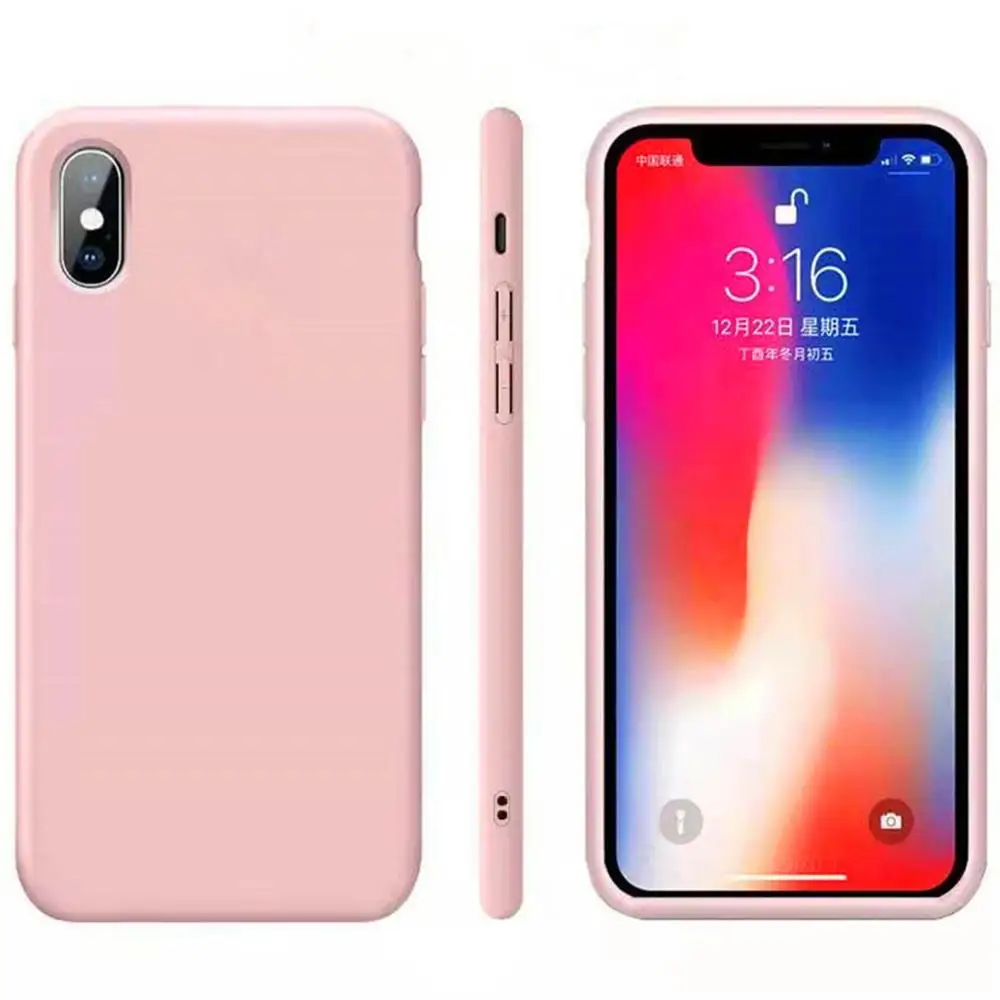 Официальный жидкий силикон логотип Чехол для iPhone 11, 7, 8, X, 6 S, 6 S Plus, чехол для iPhone XR XS 11 Pro MAX мягкий чехол с логотипом - Цвет: Розовый