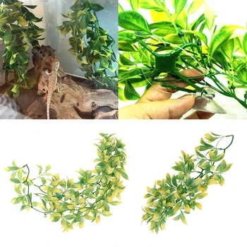 

2pcs Reptile Terrarium Vivarium Ornament Decor Fake Artificial Plant