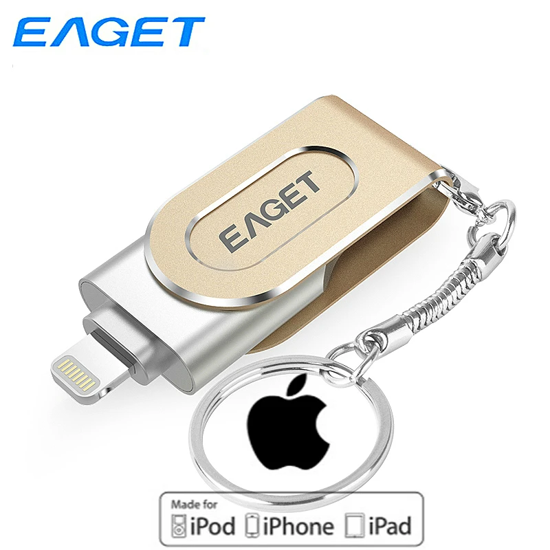 US $34.00 Eaget Lightning USB 30 Flash Drive 64GB Apple MFI Certified Pendrive OTG Pen Drive USB Memory Stick For IPhone IPad IPod I80