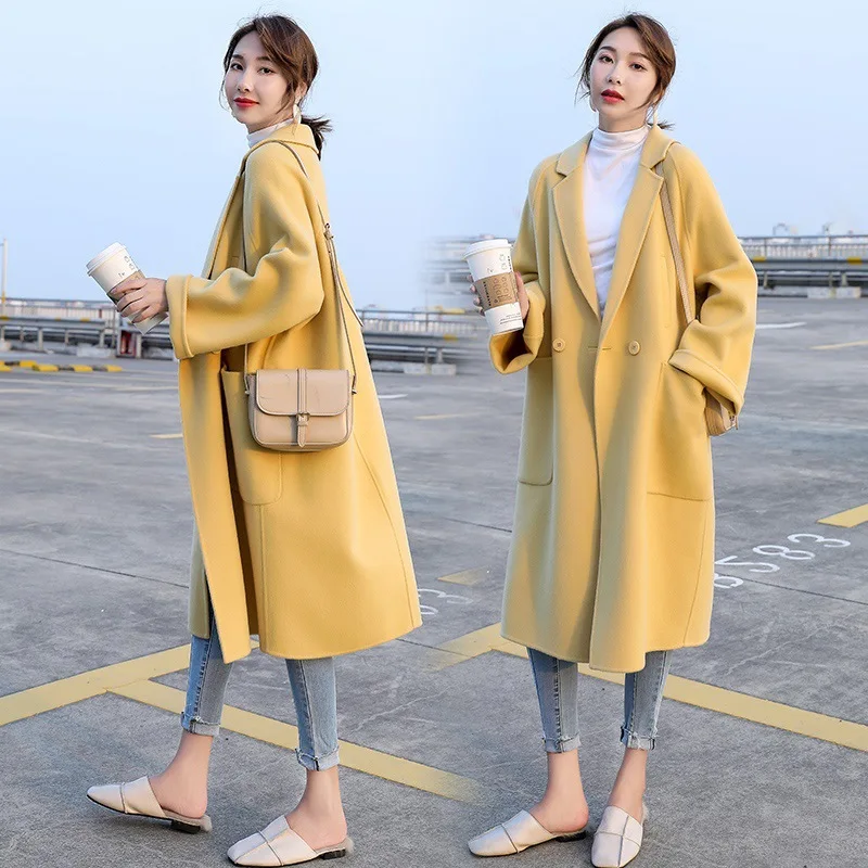 

Double-Sided Cashmere Wool Woolen Overcoat Women's Winter Popular 2019 Autumn New Style Mid-length High-End Woolen Jacket