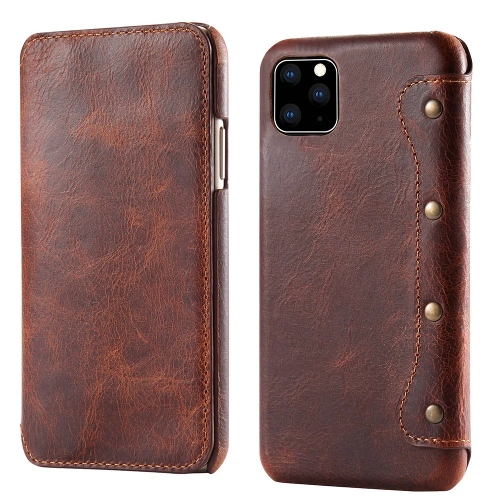 Real Leather Wallet for New iPhone 12 Pro Max 2020 Coque iPhone 11Pro Case Flip Cover for iPhone 11 Case iPhone12 Mini XS Funda