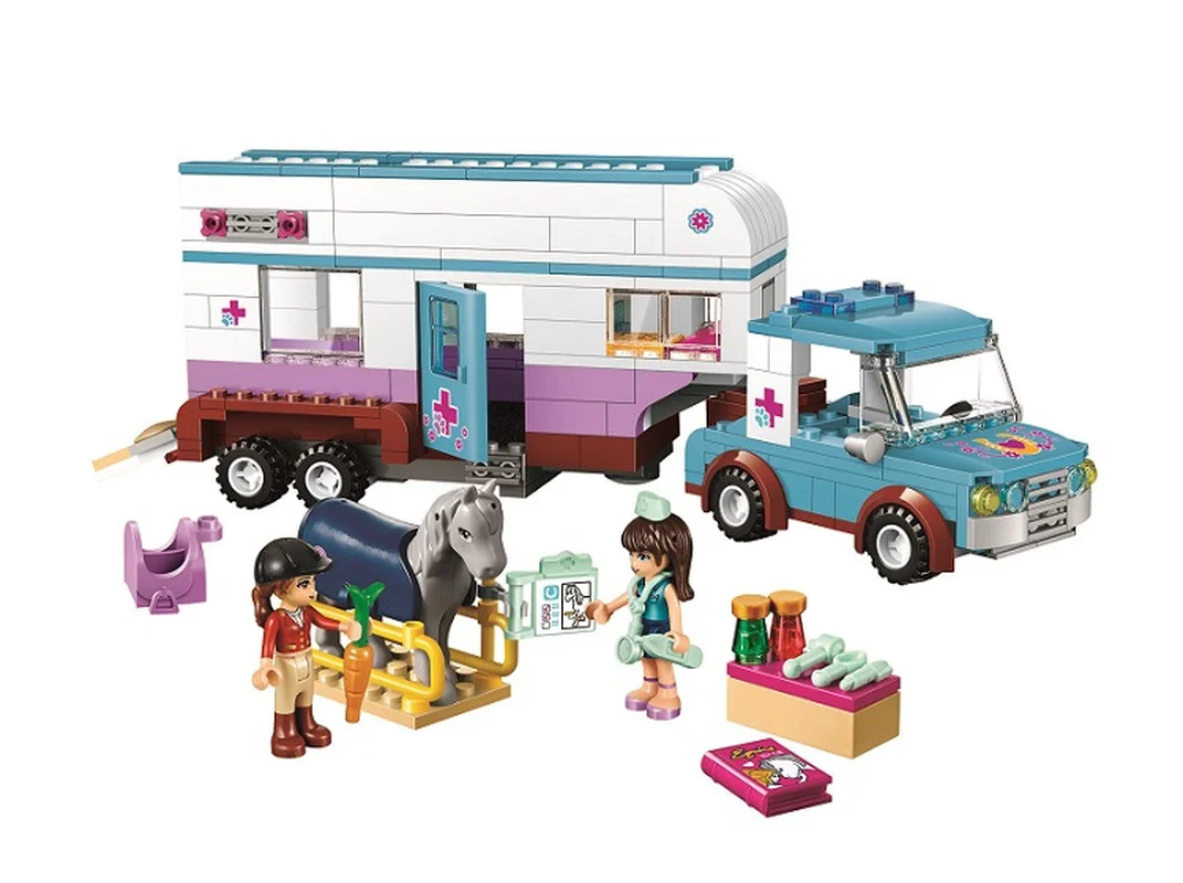 

10561 Bela Friends Series Horse Vet Trailer Car Model Building Block Bricks Compatible with Legoinglys Friends 41125