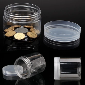 

7.2cm OD Clear Strong PET Round Food Storage Container Jar Sealed with Clear Lid