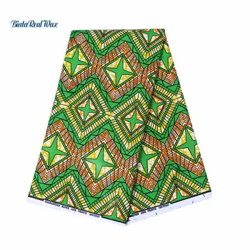 

2019 Latest 100% Cotton African Fabric Wax binta real Style Real Wax real Wax binta real Printed Fabric 6 yard 24FS1204