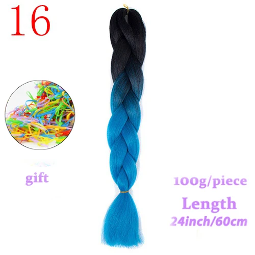 #5 MERISIHAIR огромные косички длинные Омбре Джамбо синтетические косички волосы желтый розовый фиолетовый серый наращивание волос крючком волосы - Цвет: #5