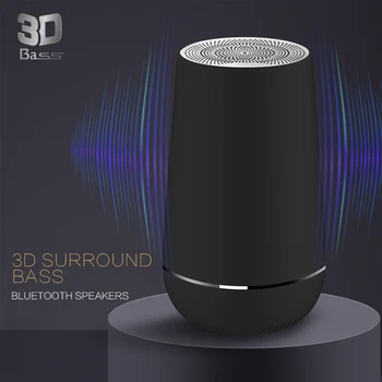 

wireless bluetooth speaker Y5 small steel gun subwoofer barrel TF card support TWS connected mini round speaker for Android IOS