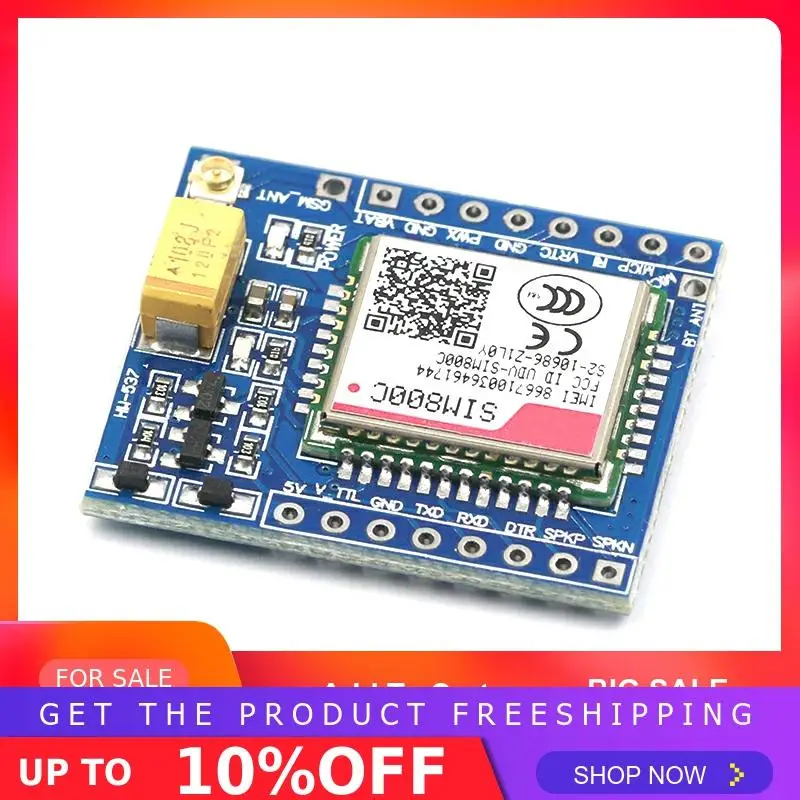SIM800C GSM GPRS модуль 5 В/3,3 в ttl макетная плата IPEX с Bluetooth и TTS для Arduino STM32 C51 для Arduino