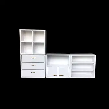 

1:12 Dollhouse Miniature Cabinet Wooden Bedroom Cupboard Mini Bookshelf Display K1MA