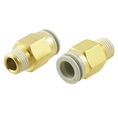 

10 Pcs Push in to Connect Pneumatic Straight Fitting 1/4" PT x 25/64