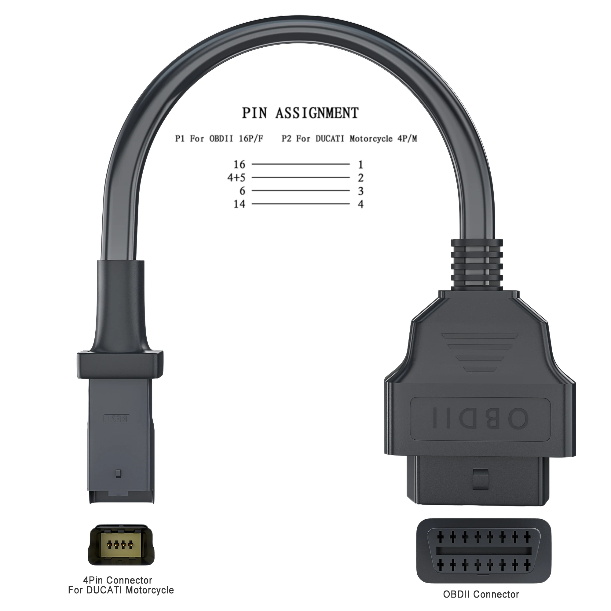 OBD Plug Cable Diagnostic Cable for Suzuki 6Pin to OBD2 16 Pin Adapter with for Ducati 4Pin to OBD2 16 Pin Adapter For KTM 6pin coolant temperature gauges Diagnostic Tools