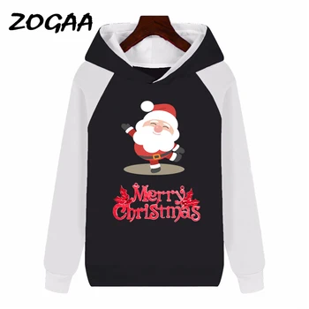 

ZOGAA 2019 Autumn Winter Warm Women Hoodies Merry Christmas Printing Full Sleeve Sweatshirts Tops Casual Ladies Cotton Pullovers