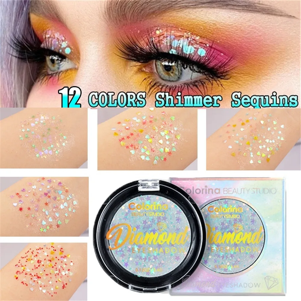 Палитра теней для век с блестками 12 цветов| |