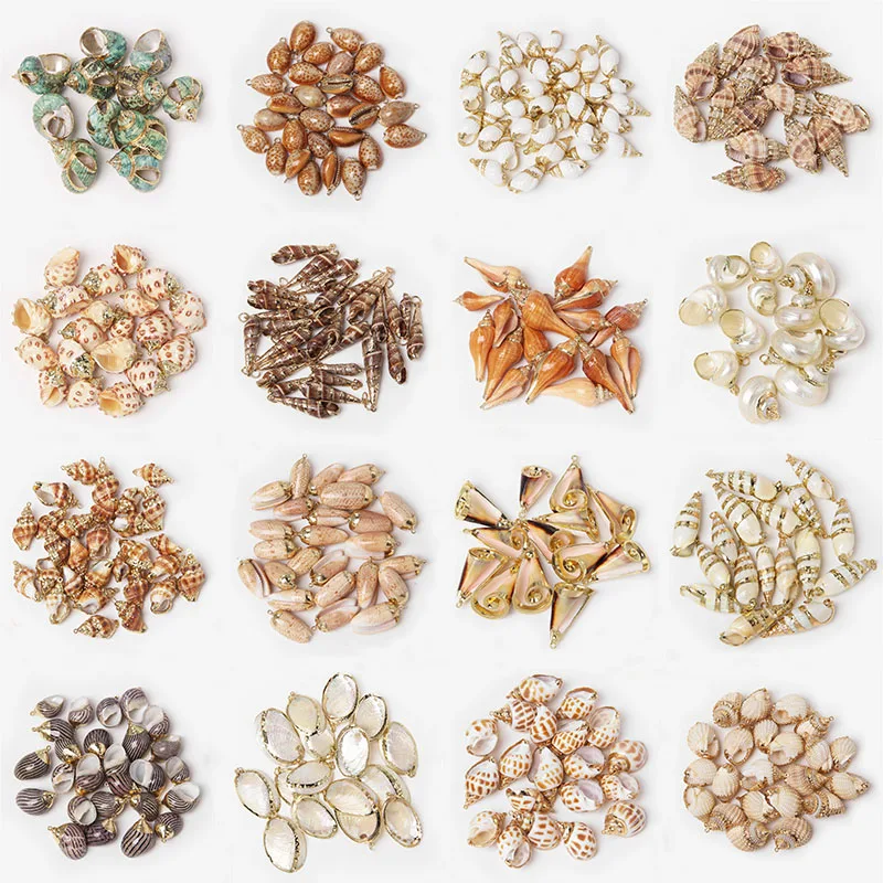 5pcs Natural Sea Shell Conch Charms Pendant for jewelry making earring necklace Accessories Loose shell charm Beads diy | Украшения и