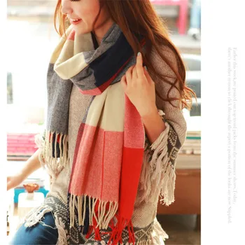 

2019 Winter Women Cashmere Plaid Scarf Female Warm big Scarves Shawls & wraps bufandas invierno mujer foulard femme pashmina