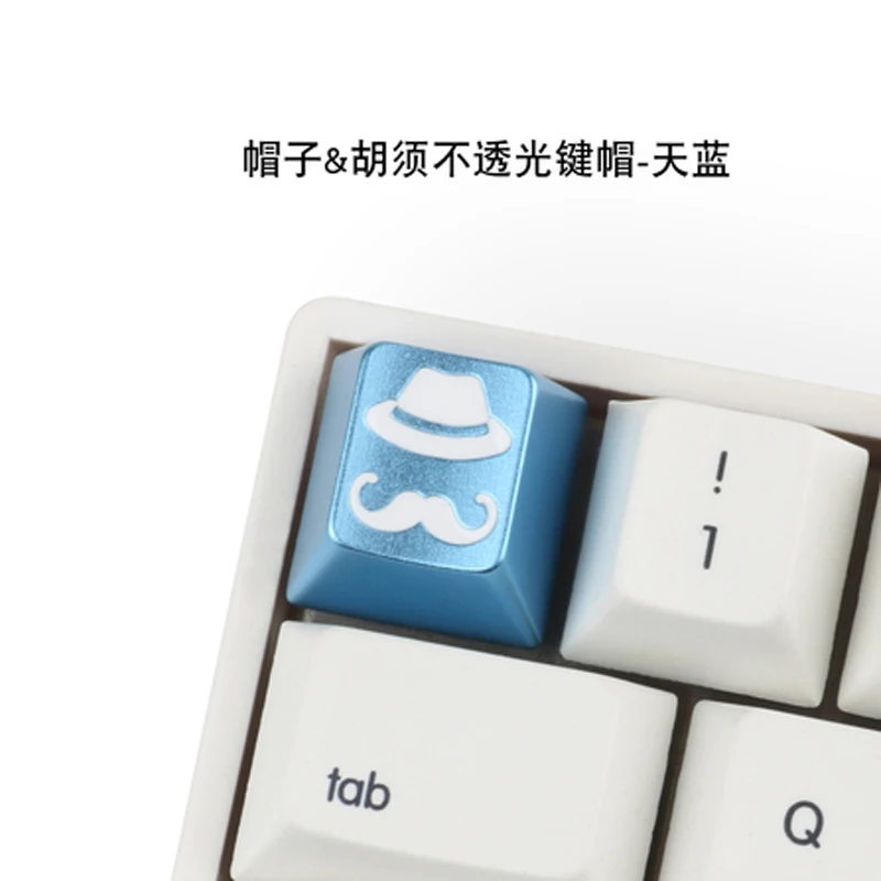

1pc Original height ESC Key Mechanical Keyboard Metal Keycap Personality Aluminium Alloy Key Cap Mustache hat Game Keycap