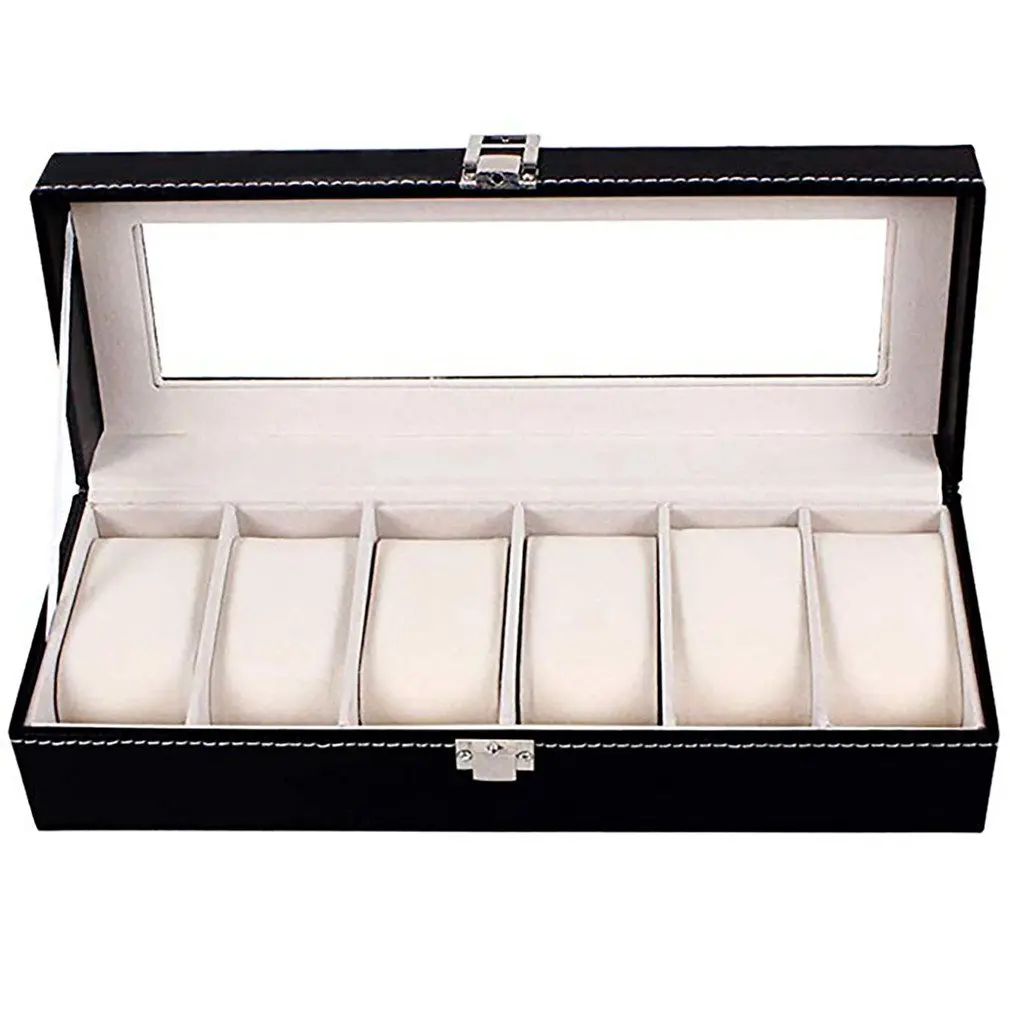 

6-grid watch box Delicate pu leather watch storage box gift box watch packing box Delicate box for watch