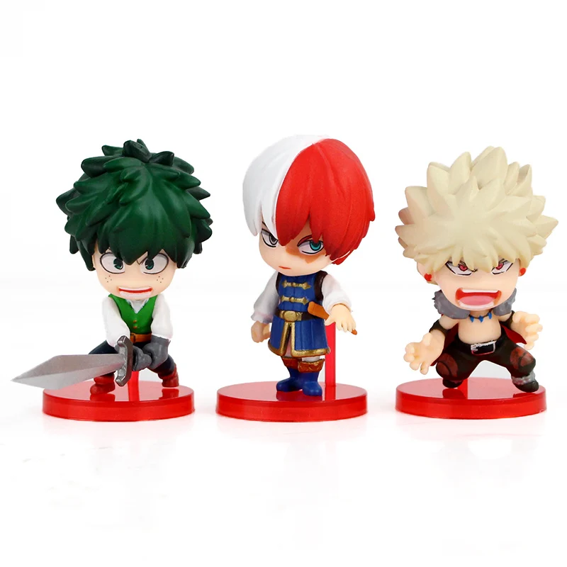 

3pcs/lot My Hero Academia Action Figures Midoriya Izuku Todoroki Shoto Bakugo Katsuki Anime Model Toys
