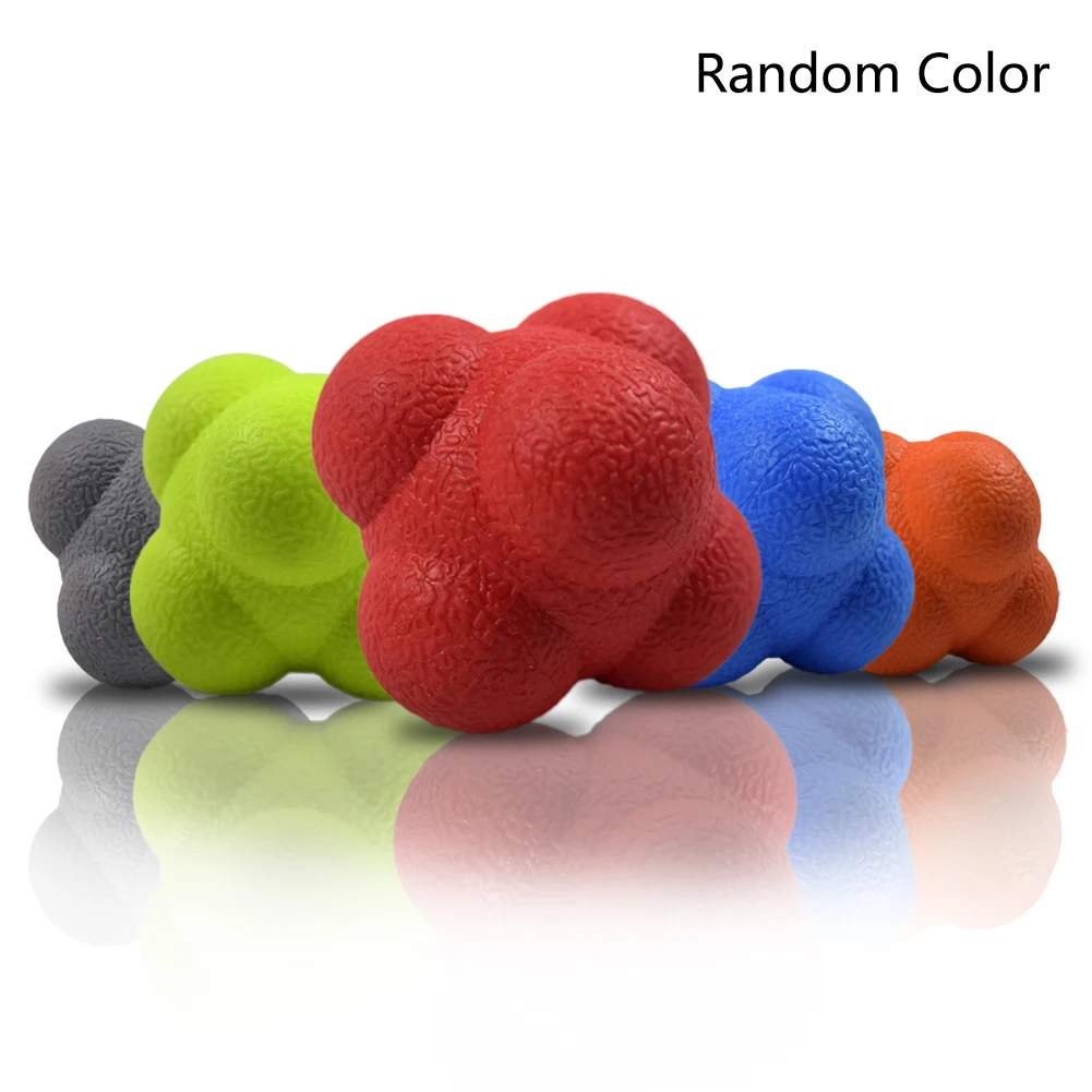 Workout Elastic Baseball Sports Agility Training Fitness Reaction Ball Coordination Reflex Outdoor TPR Exercise Tennis Hexagonal