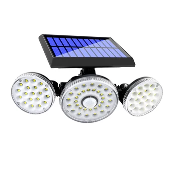 

70 LED 3 Head Rotatable Wall Solar Light Outdoor Solar Lamp PIR Motion Sensor Wall Light Waterproof Solar Powered Sunlight