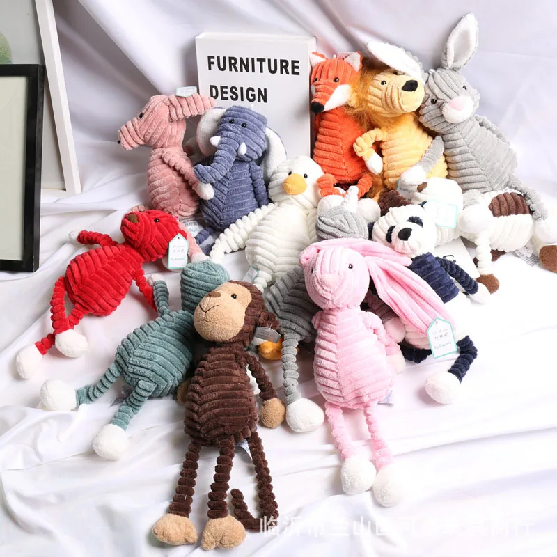 

Cute Torest Animal PlushToy Stripe Baby Elephant Lion Fox Rabbit Pig Panda Duck Monkey Soft Stuffed Toys gift for girl