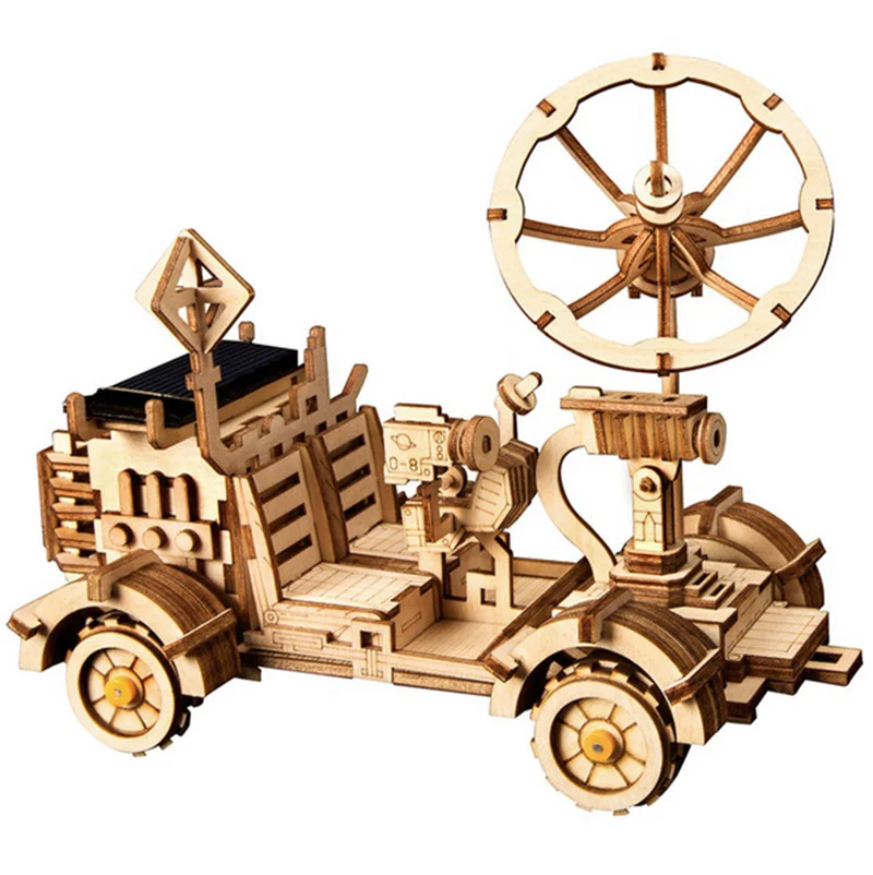 

Robotime Moveable Moon Buggy Solar Energy Toy 3D Diy Cutting Wooden Model Building Kits Gift For Children Adult LS401