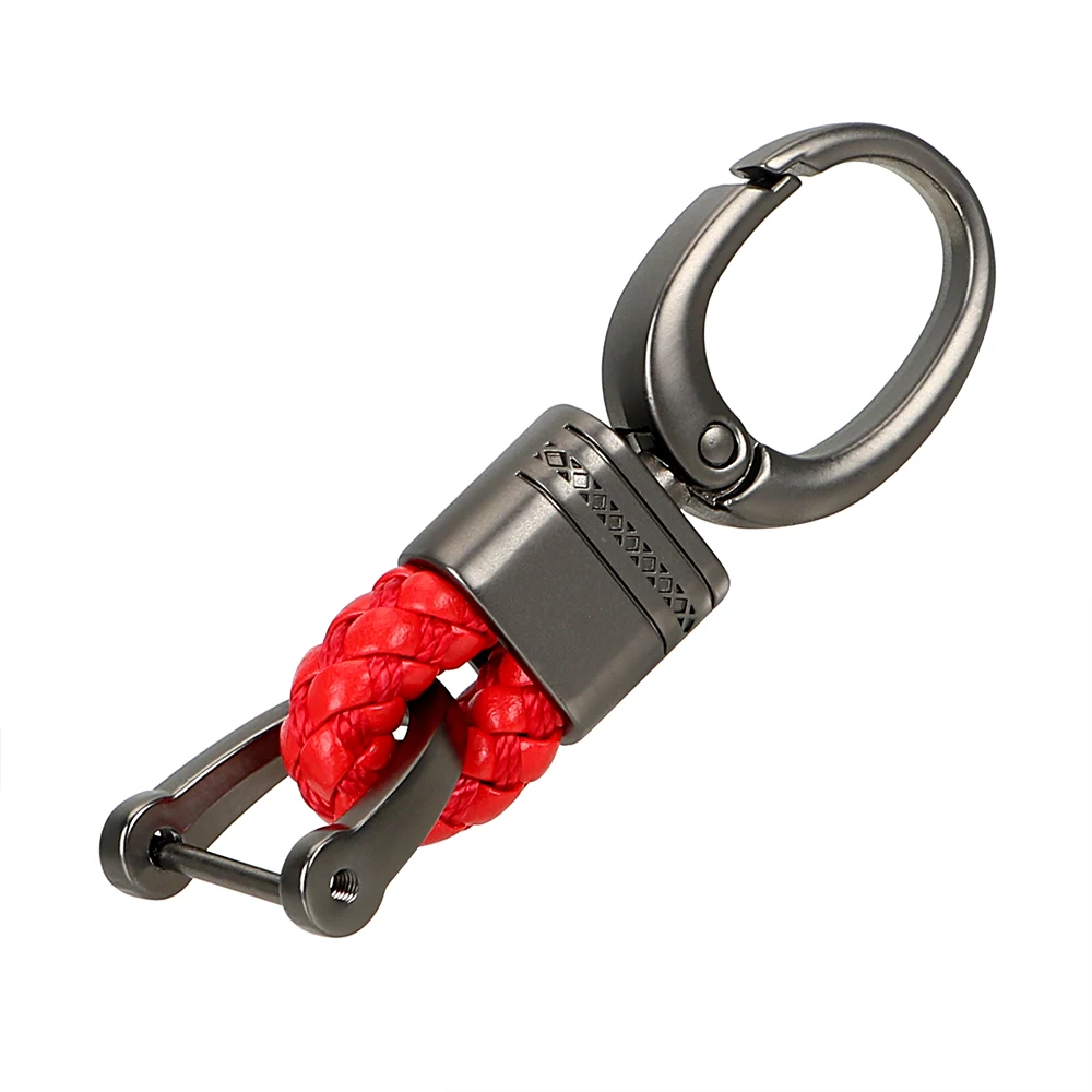 red keyring YOSOLO металлический брелок для ключей с толстым стержнем, аксессуары для интерьера, классическое кольцо для ключей в форме D подковы, держатель для ключей - Название цвета: red keyring