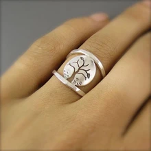 

Simple Creative Hollow Design Tree Bird Bee Ring Fashion Trend Personality Women's Ring Jewelry Party Accessories Best Gift
