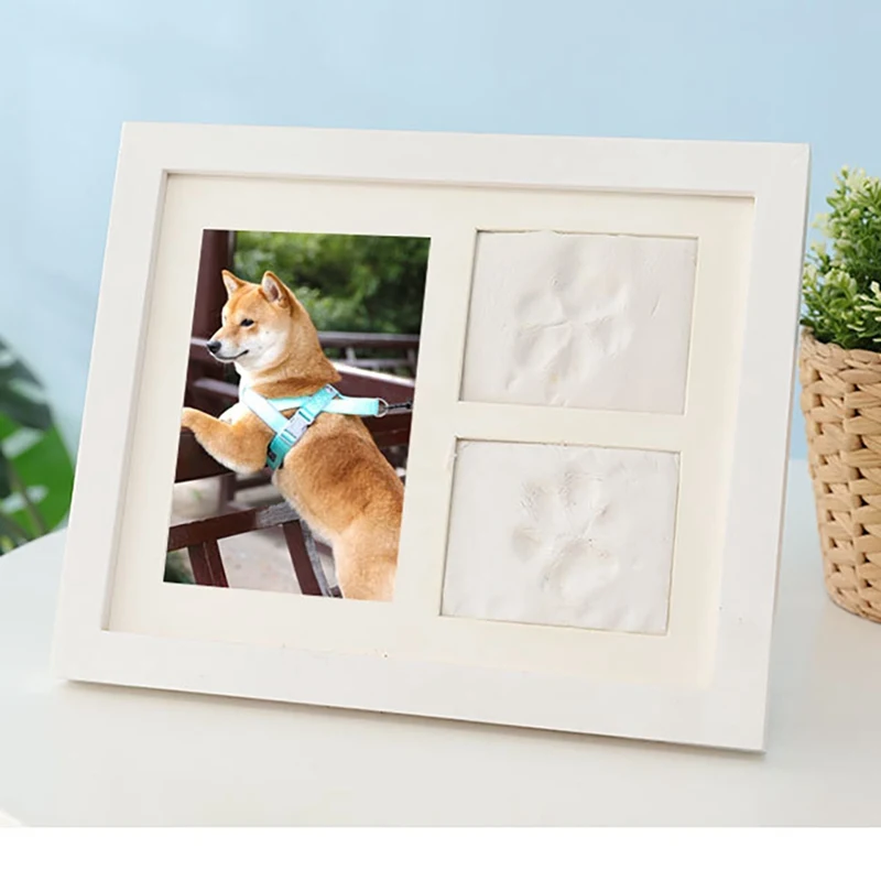 

Pet Dog Cat Paw Print Memorial Album Photo Frame Practical Household Pet Memorial Picture Frame Kit