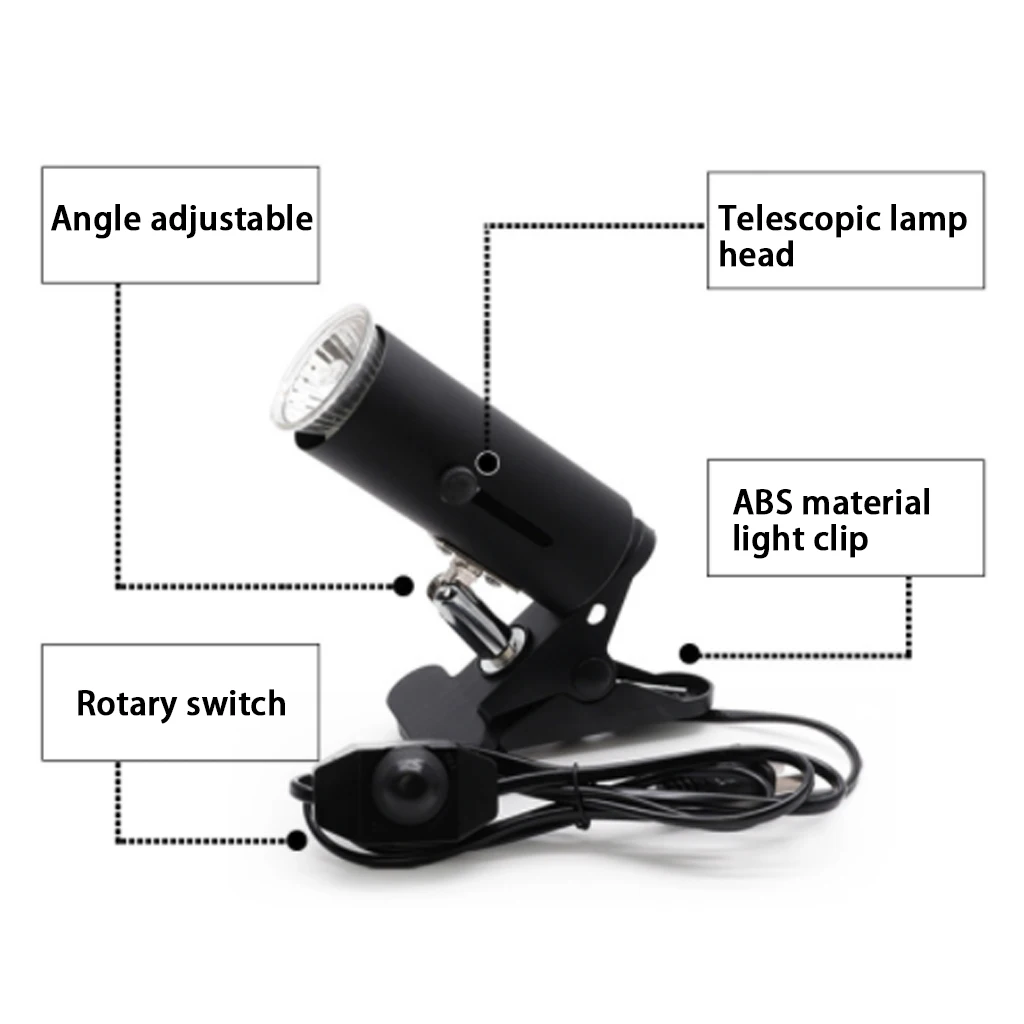 220V UVA UVB 3 0 Reptile Lamp Kit with Clip on Ceramic Light Holder Turtle Basking 5