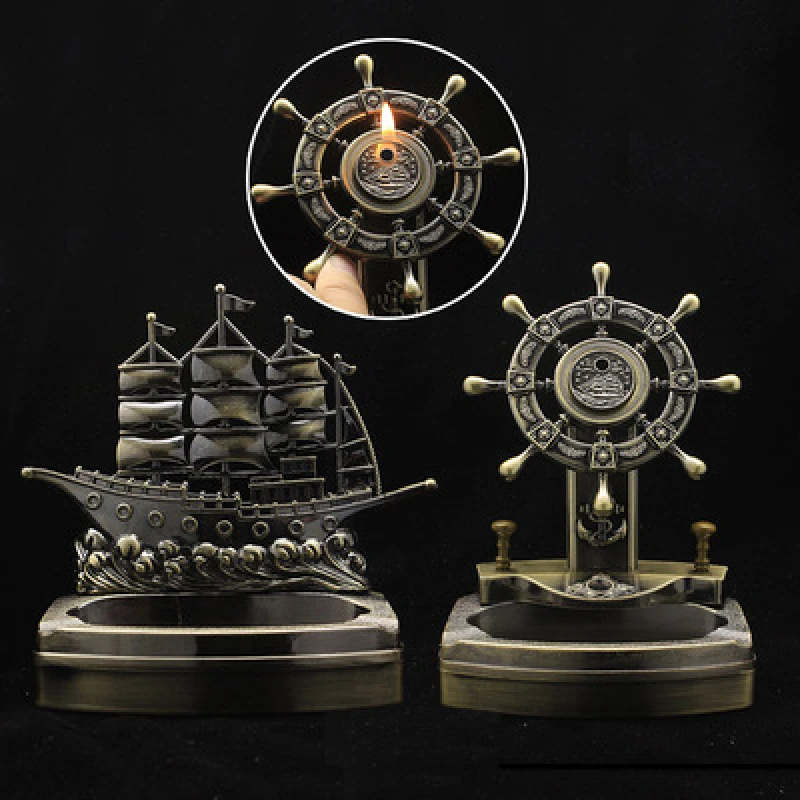 Крутая Бутановая Зажигалка в форме руля ювелирные изделия пепельницы с