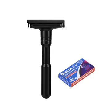 

TFLYSHAVE Adjustable Safety Razor Double Edge Classic Mens Shaving Mild Aggressive 1-6 File Hair Removal Shaver with 5 Blades