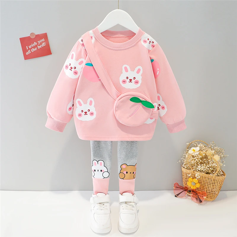 Girls Clothing Set Spring Autumn Baby Cartoon Rabbit