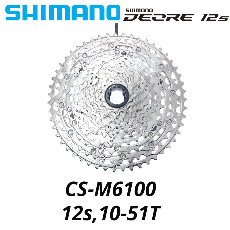 SHIMANO Deore M6100 SLX M7100 XT M8100 12 Speed Micro Spline Mountain Bike Flywheel 12v Variable 12speed Flying 12s 10-51T Bicycle Cassette Bicycle Sprocket Gear Bicycle Parts Bike Sprocket Bike Freewheel