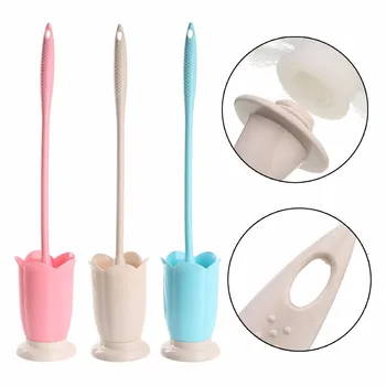 

Plastic Toilet Brush Set Cleaning Brush With Cup Holder Decontamination Toilet Brush for Bathroom Storage Fixture