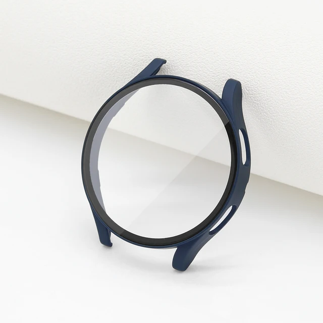 Case+Glass Cover for Samsung Galaxy Watch 4 40mm 44mm PC Matte Case Protective Bumper Shell Watch Accessories 2021 New Midnight Blue