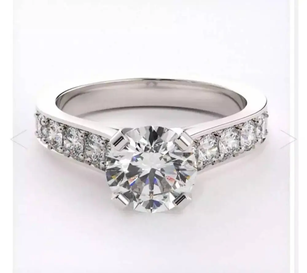 14K Золотое кольцо 2ct D цветное VVS кольцо с муассанитом и бриллиантом обручальное кольцо с национальным сертификатом D001