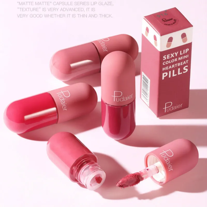Pudaier Mini Matte Lip Gloss Long Lasting Capsule Lipgloss Liquid Lipstick Waterproof Lip Tint Makeup Korean Style Pudaier Mini Matte Lip Gloss Long Lasting Capsule Lipgloss Liquid Lipstick Waterproof Lip Tint Makeup Korean Style