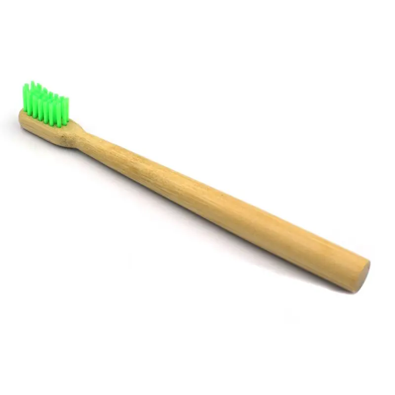 1 шт. детская зубная щетка с мягкой щетиной деревянная зубная щетка натуральная бамбуковая ручка уход за полостью рта Экологичная зубная щетка для путешествий - Цвет: Зеленый