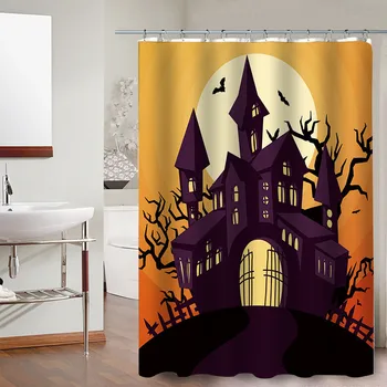 

Halloween Pirate Lake Scene Printing Waterproof Mildew Thickening Fabric Shower Curtains Partition Curtains For Bathroom Shower
