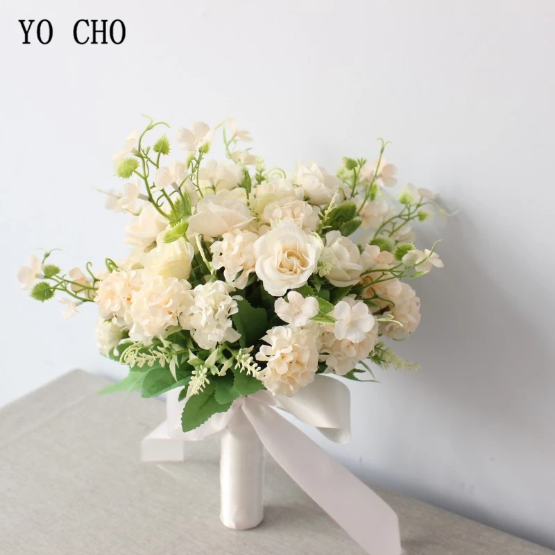 Bride Wedding Bouquet Artificial Flower Bouquet Silk Rose Fortune Ball Begonia